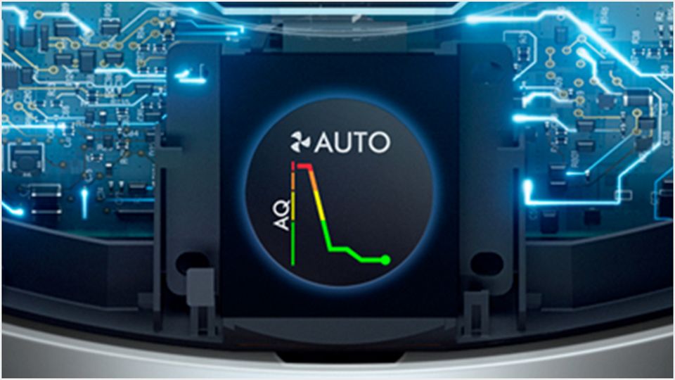 Diagnoses pollutants at a molecular level, displaying live results on the LCD.